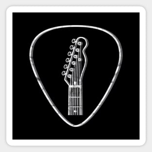 T-Style Guitar Headstock Guitar Pick Dark Theme Magnet